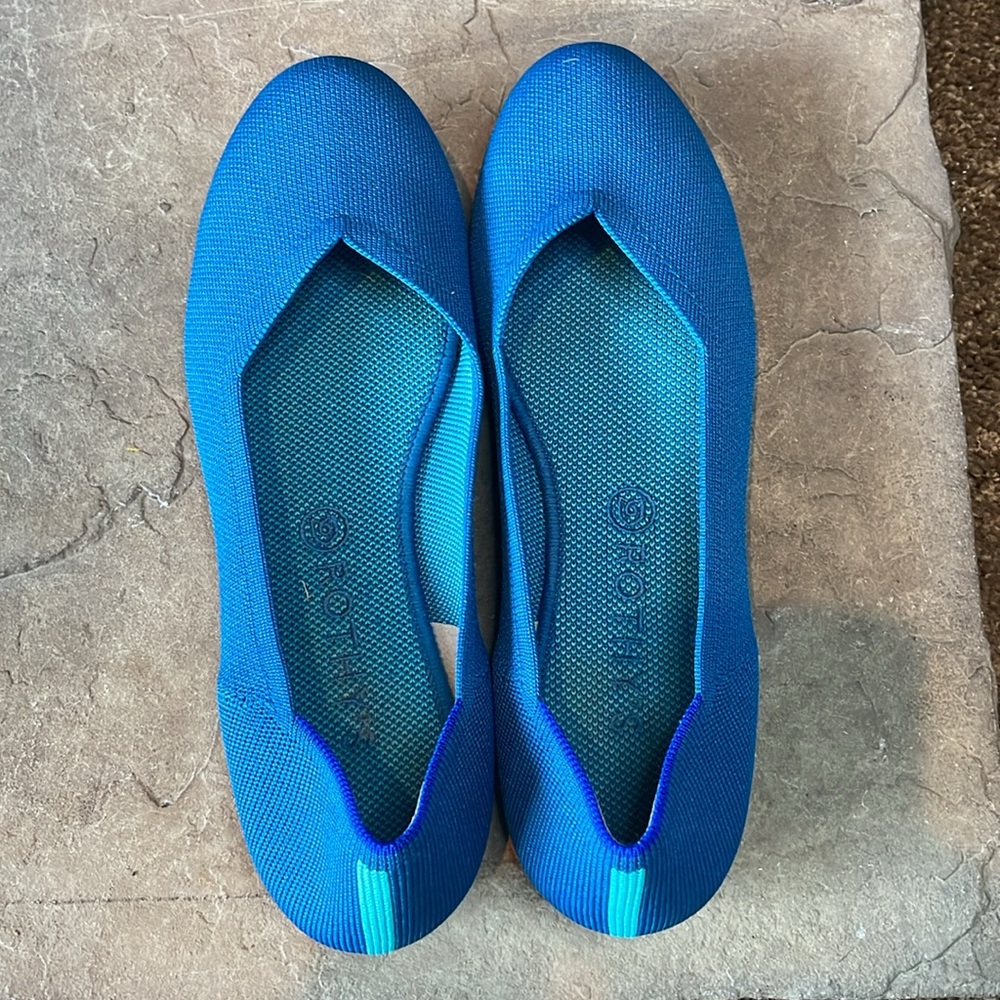 Rothy's Bright Blue Knit Slip-On Flats - Picture 5 of 8